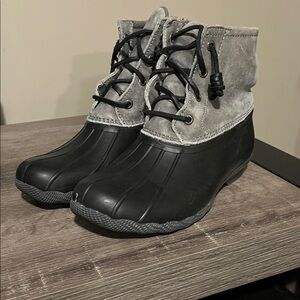 Sperry Women's Black and Gray Duck Boots
